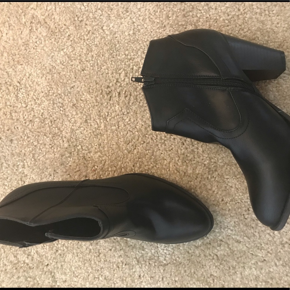 Leather Black Booties